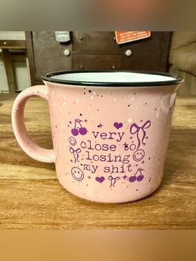 NWOT Moonlight Makers “Close to Losing My Sh*t” 16oz Pink Ceramic Campfire Mug